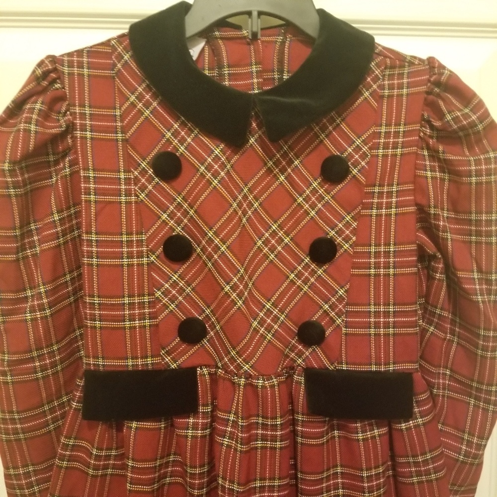 Girls 8 Holiday plaid midi dress